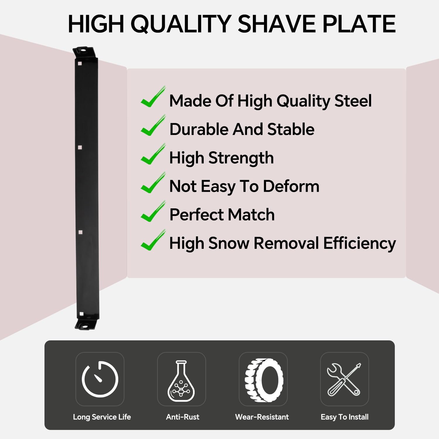 24-Inch Shave Plate Scraper Bar Compatible with MTD 24 2-Stage Snowblower Replace 753-0625 784-5581A-0637 790-00120-0606 790-00120-0637 (Painted Surface Treatment)